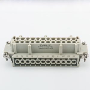 ปลั๊กแบบมีสายเคเบิลแบบหนาแน่นสำหรับอุตสาหกรรมแบบหนาแน่น HE-6 ช่อง 10/16/24/32/48 ช่อง ทรงสี่เหลี่ยม กันน้ำ ปลั๊กและสายเคเบิล