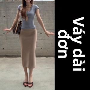 LIRUSHAN | Bộ Đầm Tay Ngắn Mới Đẹp Đầu Thu Có Dây Nịt Accentuated Pencil Skirt