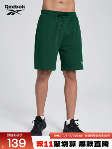 กางเกงขาสั้นผ้าถัก Reebok สำหรับผู้ชายและผู้หญิง กางเกงขาสั้นลำลอง นุ่มสบาย ดีไซน์เรียบง่าย ฤดูใบไม้ผลิ 2024