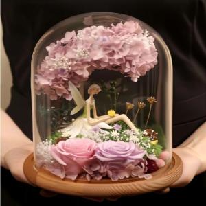 Glass Cover Doll Clay Figure Star Castle Hand Model Clock Dust Cover Display Box Transparent Desktop Ornament