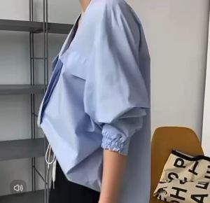 SJM KEMEJA KASUAL WANITA BATWING V-NECK BAHAN KATUN POPLIN PREMIUM LENGAN 3/4 FASHIONABLE