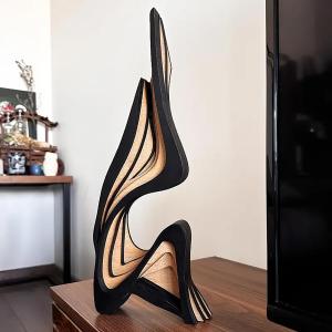 Wooden Sculpture Art Decorative Figurine Minimalist Irregular Shape Home Decoration Unique Curved Wood Carving Ornament