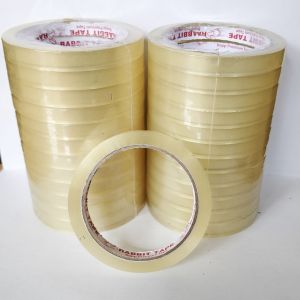 Lakban Bening RABBIT TAPE 1/2 inch 12mm merekat kuat plester bening isolasi bening