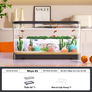 KUOTING | Bể Cá Nhỏ bằng Nhựa có Tính Năng Lọc và Tạo Oxy cho Thiết lập Sinh Thái Phòng Khách