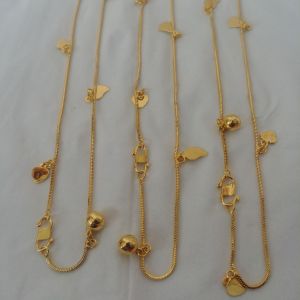 Gelang Kaki Italy Belut Lapis Emas 24k