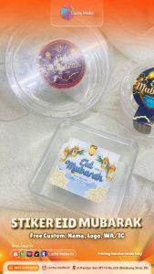 [10 pcs] Stiker Lebaran Eid Mubarak Bulat Lidah Sticker Idul Fitri Seal Ramadhan Puasa Segel Toples