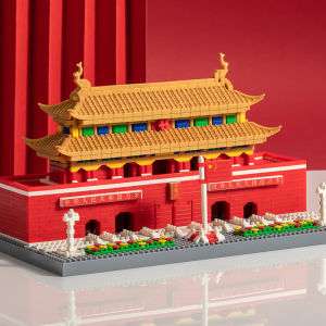 Chinese Architectural Building Blocks Beijing Tiananmen Square Assembly Model Forbidden City 3D Puzzle Kids Toy Gift