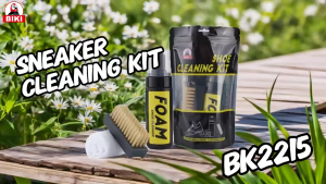 BIKI 3 IN 1 Shoe Cleaner Premium Foam Sneakers Dry Cleaning Kit With Sneaker Brush Towel Set