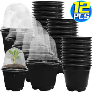 Dizoey 12/3ชิ้นกระถางเพาะต้นกล้ากล่องปลูกพลาสติกสำหรับปลูกพืชถ้วยพืชผักสวนถาดเริ่มต้น