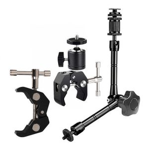 7/11 Inch Metal Articulating Magic Arm Super Clamp Holder Stand for Dslr Camera Photo Studio Photography Accessories Prop Kit