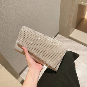 Fashionable Diamond Embedded Clutch Bag Womens Evening Bag Cheongsam Handbag Trendy Handbag Youth Nylon Lining Magnetic Buckle