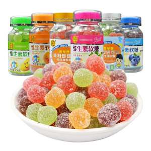 Vitamin C Soft Candy Bottle Childrens Snacks Health Leisure Rubber Vitamin Supplement Traditional Chinese Candy Qiliding