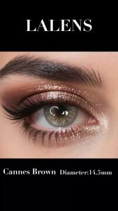 Lalens Half-year Use Colored Contact Lenses Cannes Brown Natural Soft Cosmetic Contacts Eye Beauty Lens for Daily Makeup LM66