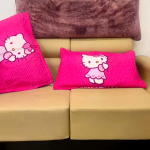 Hello Kitty Fuschia Pink - [Pillowcase only] 2PCS Premium Character Printed Pillowcases - Queen-18"x28"