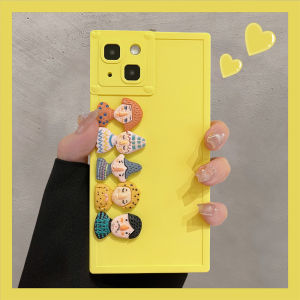  15Pro Max Silicone Case Full Cover Square Doll Anti-Fall Protection for 14 13 Series Cute Cartoon Ins Style Phone Shell