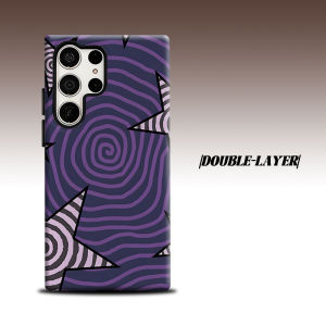 Purple Swirl Zebra Star For Samsung Galaxy S26 S25 S24 A56 A36 Dual Layer Luxury Fashion Full Lens Protective Case