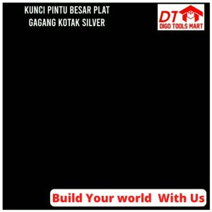 Kunci Pintu Besar Plat Gagang Kotak Silver Silinder Full Set
