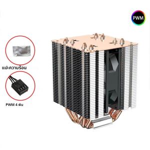6 ท่อความร้อน CPU Air Cooler 4Pin PWM 90 มม.พัดลม CPU สําหรับ Intel LGA 1700 1200 1150 1151 1155 1156 2011 1366X79X99 AM3 AM4 AM5
