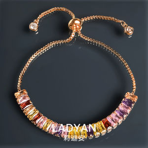 Lidiyan Colorful Crystal Bracelet Womens Adjustable Fine Flashing Attracting Wealth High Precision Fashionable French Style