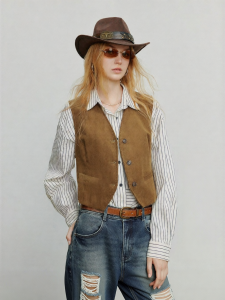 Toyouth | Áo Gile Phù Hợp cho Nữ Chất liệu Corduroy Retro