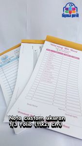 nota toko nama sendiri  nota olshop nama sendiri nota custom ukuran 1/3 polio