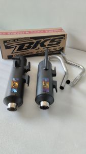 Knalpot Standar Racing Copy Cms Beat Vario Mio Pcx Basic Emblem rainbow - Bksracing Suara Bas Gerung