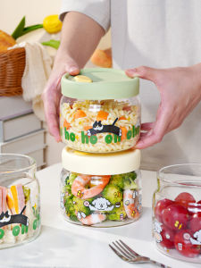 High Borosilicate Glass Microwave Safe Lunch Box round Shape Freshness Preservation Bowl for Office Workers with Rice And Soup