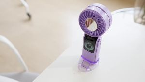 2025 New Ice Pack High-Speed Fan 100 Speeds Handheld Fan with Semiconductor Cooling Foldable Design HD Display 3600mAh Battery Portable Outdoor Fan