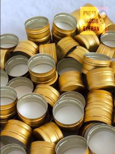 Paket 100 Pcs Tutup Botol Aluminium Polos Tanpa Drat dengan lapisan Sponge