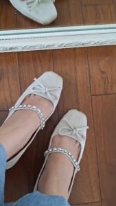 รองเท้าคัชชูส้นสูง แมรี่เจน Ribbon satin ออกงานได้ พร้อมส่ง