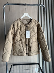 เสื้อแจ็คเก็ตผู้หญิงสไตล์วินเทจ รุ่นใหม่ ฤดูใบไม้ผลิ ETJ 2025 คอทรงกลม ผ้าฝ้ายบุใยแบบควิลท์ ทรงหลวม สไตล์ลำลอง