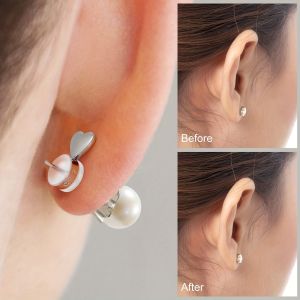 10Pcs Heart Love Magic Earring Lifters Earring Lifts Backs Adjustable Hypoallergenic Earring Nuts Ear Lobe Support