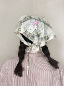 ผ้าพันคอสามเหลี่ยมลายหมีและกระต่ายน่ารักสำหรับเด็กผู้หญิง ผ้าพันคอสามเหลี่ยมแบบผูกโบว์ ดีไซน์ดั้งเดิม ฤดูใบไม้ผลิและฤดูร้อน แฟชั่น