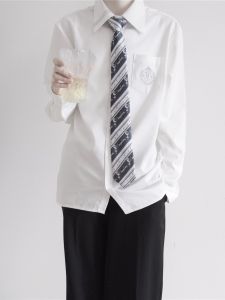 Áo Sơ Mi Dài Tay Màu Trắng Chính Hiệu Mùa Thu Cho Học Sinh Áo Khoác Ngoài Thêu Phong Cách Trường Học Của Yanshuxi