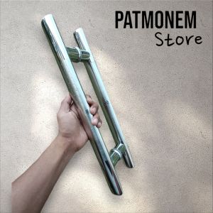 handle pintu kaca oval rintik berbahan stenlistell sus304 anti karat dan korosi