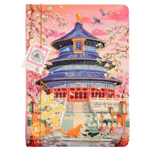 Beijing Tiananmen Square Creative Cultural Notebook Gold Stamping Diary Illustration Student Gift PVC Cover Wire-O Binding