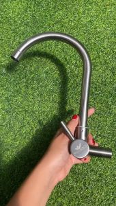 FLUSSO Kran Keran Air Angsa Tembok Sink Minimalis Premium Stainless Kuningan | 623