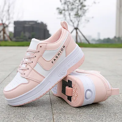 New Easy to Learn Adult And Student Unisex Roller Shoes Single And Double Wheel Flat Bottom Walk And Slide Roller Skates