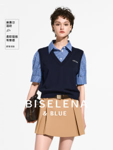 Bessie "Miu Series" Fashionable Knitwear Top Womens College Style Summer New Commute Style Short Sleeve Button up Sweater