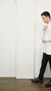 Elrumi (BONUS DUS) MOERBA Baju Koko Putih Pria Lengan Panjang Kombinasi Katun Embossed Bordir Tengah L XL XXL 3XL 4XL
