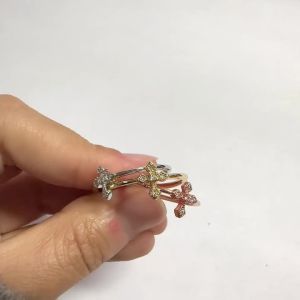 Huitan Versatile Women Cross Shaped Ring Inlaid Bright CZ Fashion Party Daily Elegant Thin Accessories Simple Style Lady Jewelry