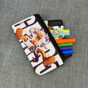 Bóp đựng bút viết dẹp TROY FB họa tiết hoạt hình onepiece luffy naruto size 22 x 10cm chất liệu vải bố