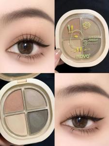 NoVo Matte Four-Color Eyeshadow Palette Low Saturation Earth Tone Versatile Daily Cold Brown Gray Eyeshadow for All Skin Types