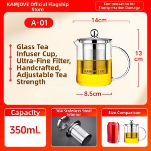 Kamjove | Glass Infuser Tea Mug Office and Home Use