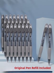 Deli S08 Smooth Click Neutral Pen Student Red Pen 0.5 Black Water-Based Pen Blue Business Office Signature Pen