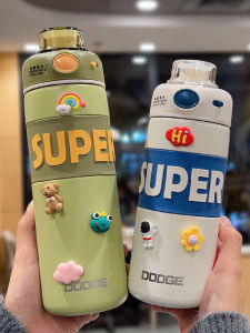 Portable Outdoor Sports Water Bottle Large Capacity Insulated Cup Straw Lid for Men And Women High Aesthetic Value Stainless Steel