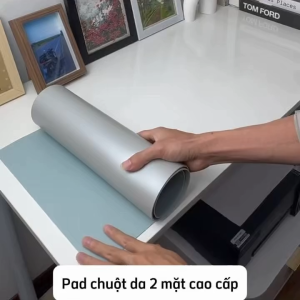 Thảm Lót Chuột Da PU 2 Mặt 30x60cm - Giống da thật 90% - Chống Nước - Chống Trầy