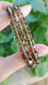 Collection Grade Faceted Smoky Quartz Abacus Rondelle Bracelet