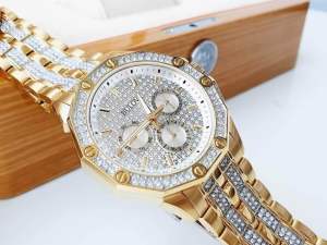 ĐỒNG HỒ NAM CHÍNH HÃNG Bulova 98C126 Quartz Demi Gold Case & Stainless Steel Diamonds Swarovski
