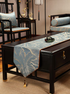 New Chinese Style Table Flag Long Rectangle Tea Table Mat TV Cabinet Pad Flag Entrance Table Cloth Zen Tea Ceremony Tablecloth